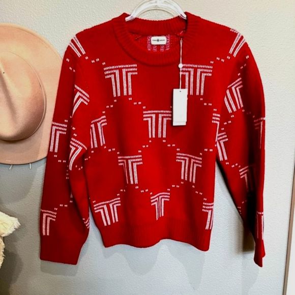 NWT TORY SPORT Merino Net T Jacquard sweater - Picture 2 of 6